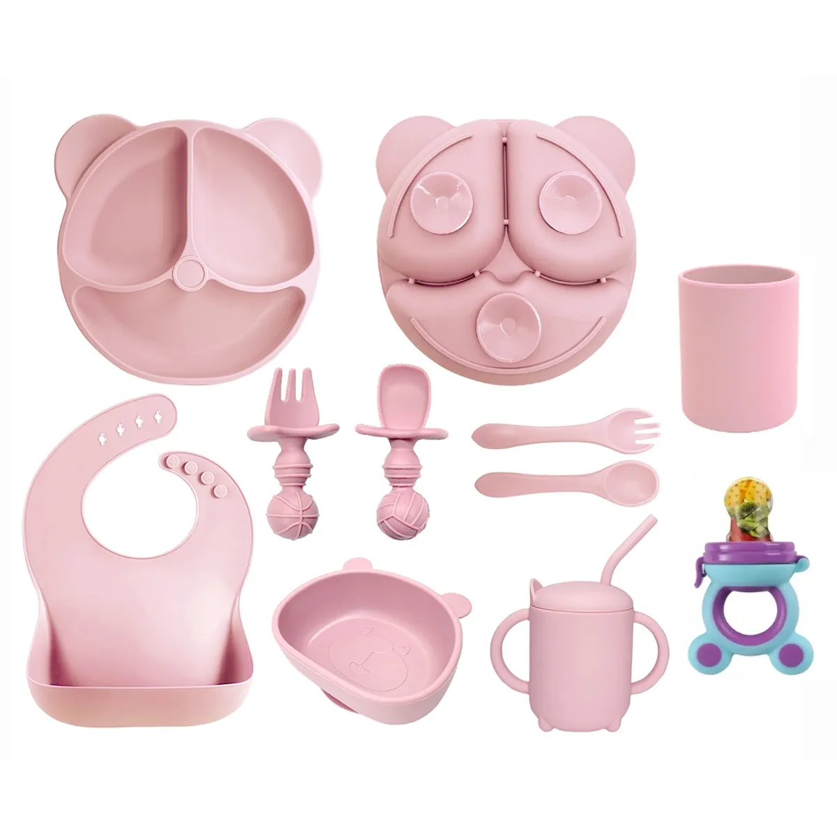 TNAKIEX - Set De Alimentación De Silicona Con Ventosa 10pz Para Bebés