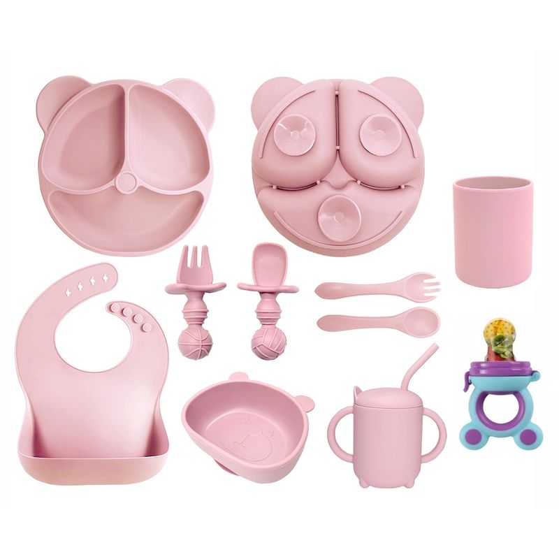 TNAKIEX - Set De Alimentación Silicona Dividida Con Ventosa Bebés 10pz