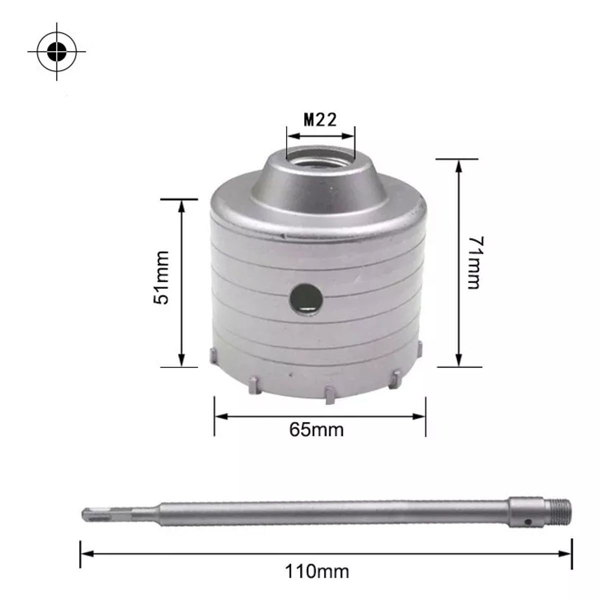 KUANGYE - Broca Sierras Copa Sds Plus 65mm De Concreto Pasamuro