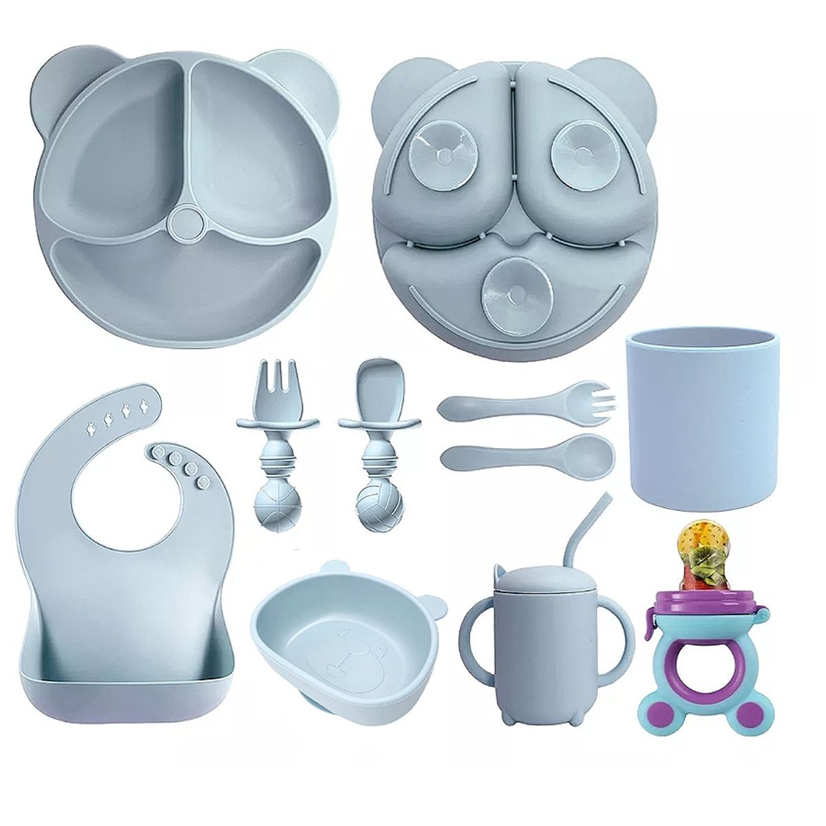 TNAKIEX - Juego De Alimentación De Silicona Antideslizante Para Bebés