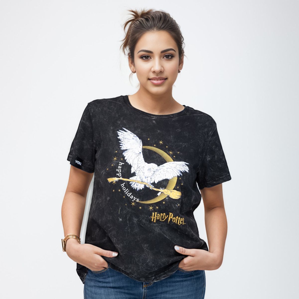 WARNER BROS - Polera Mc Fashion Mujer Escoba Harry Potter