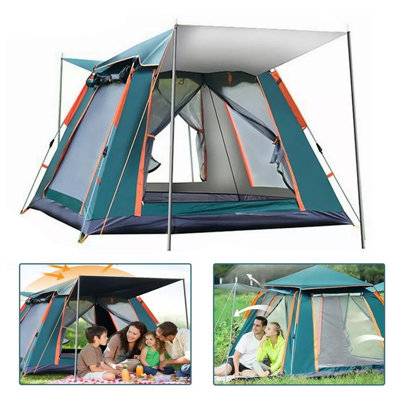 TNAKIEX - Tienda Casa De Campaña 4 Personas Grande Camping Impermeable