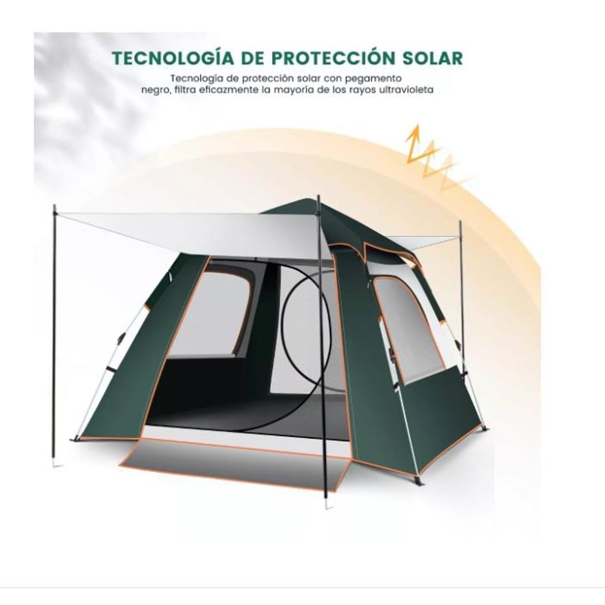 TNAKIEX - Tienda Casa De Campaña 4 Personas Grande Camping Impermeable