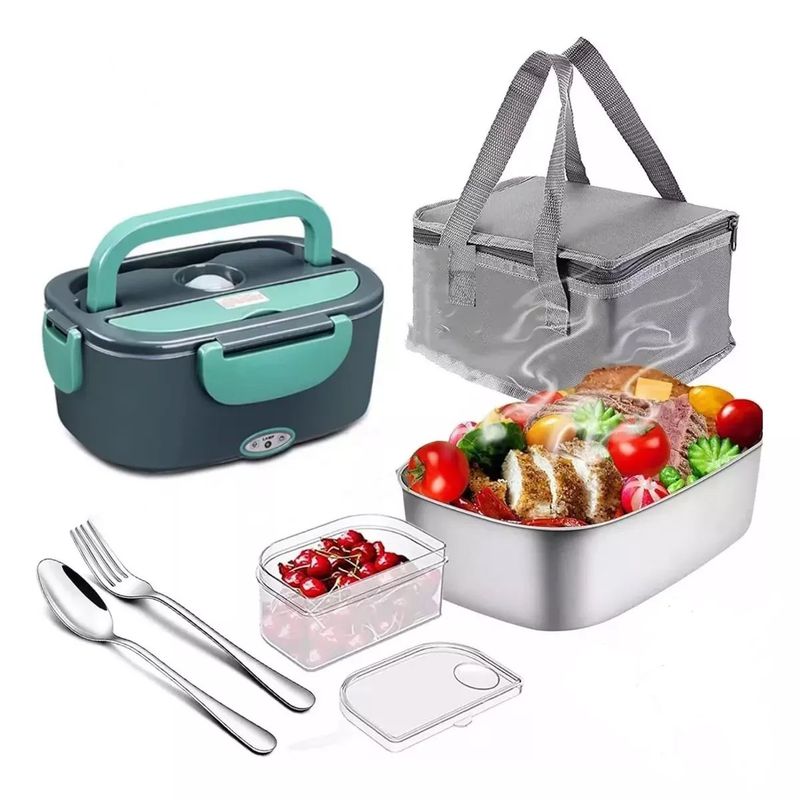 BLUEDREAMER - Lonchera Eléctrica Portátil Calentador De Alimentos 2 En 1