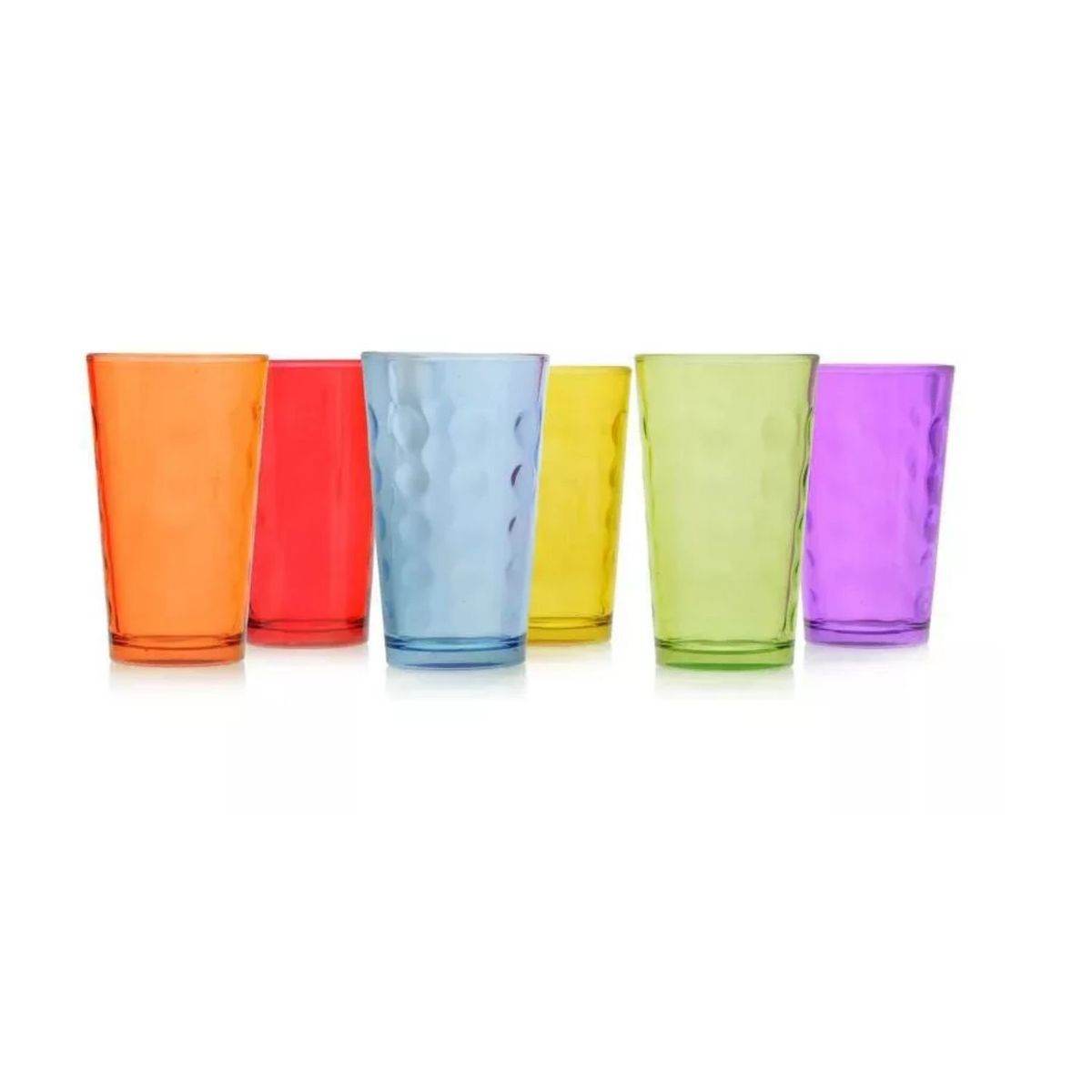 GENERICO - 6 Vasos Piscolero Terremoto Vidrio Full Color 465ml