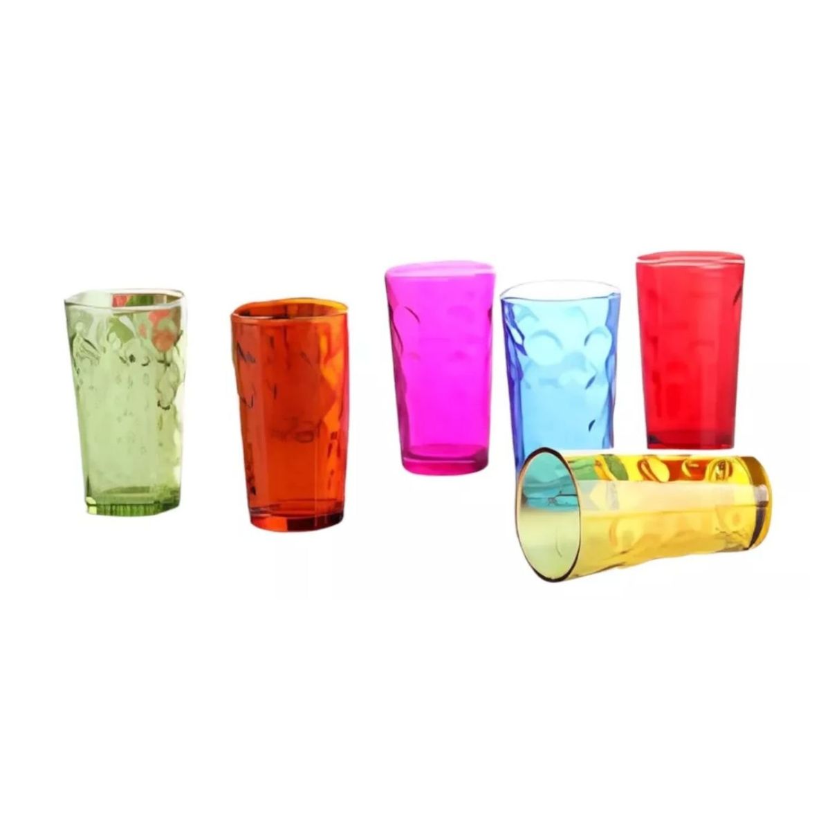 GENERICO - 6 Vasos Piscolero Terremoto Vidrio Full Color 465ml