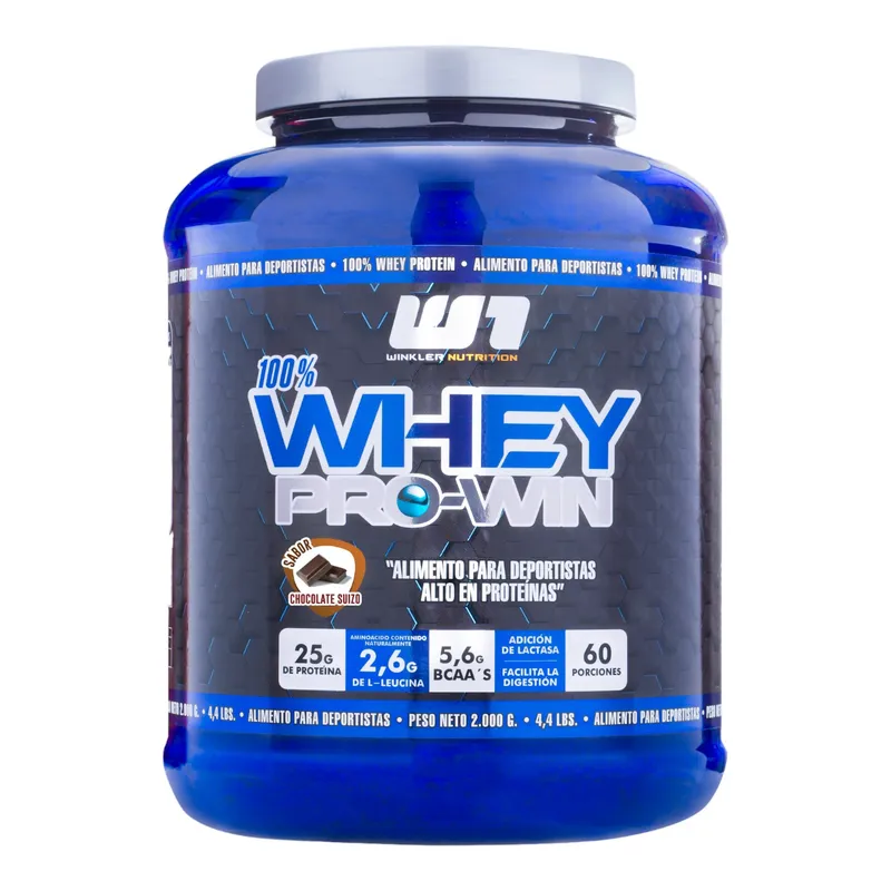 WINKLER NUTRITION - Proteína Whey pro win 2kg - 60sv - chocolate suizo - Winkler Nutrition.