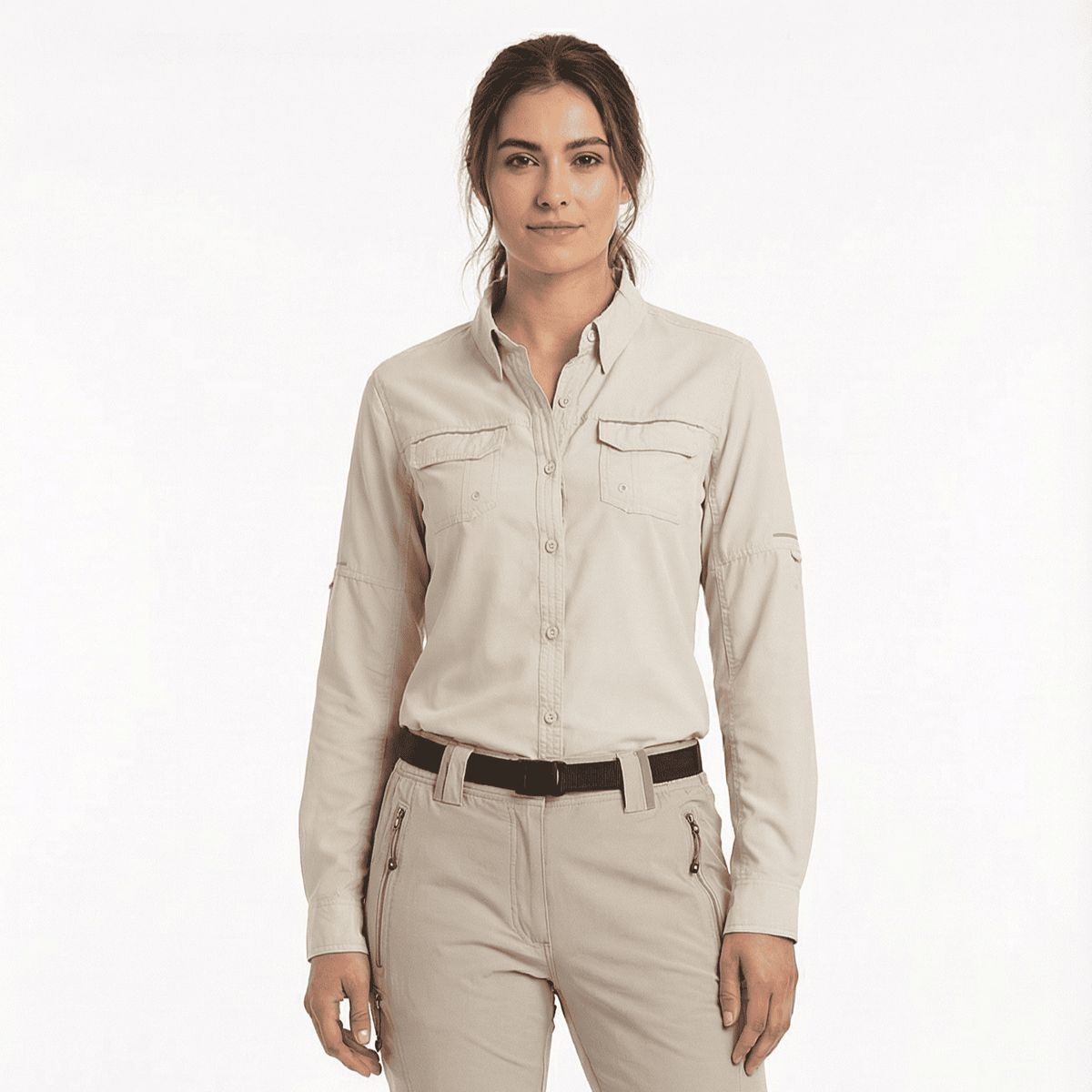 T-WORLD - Blusa Mujer Outdoor Jubae Ripstop  UV UPF+50 Transpirable