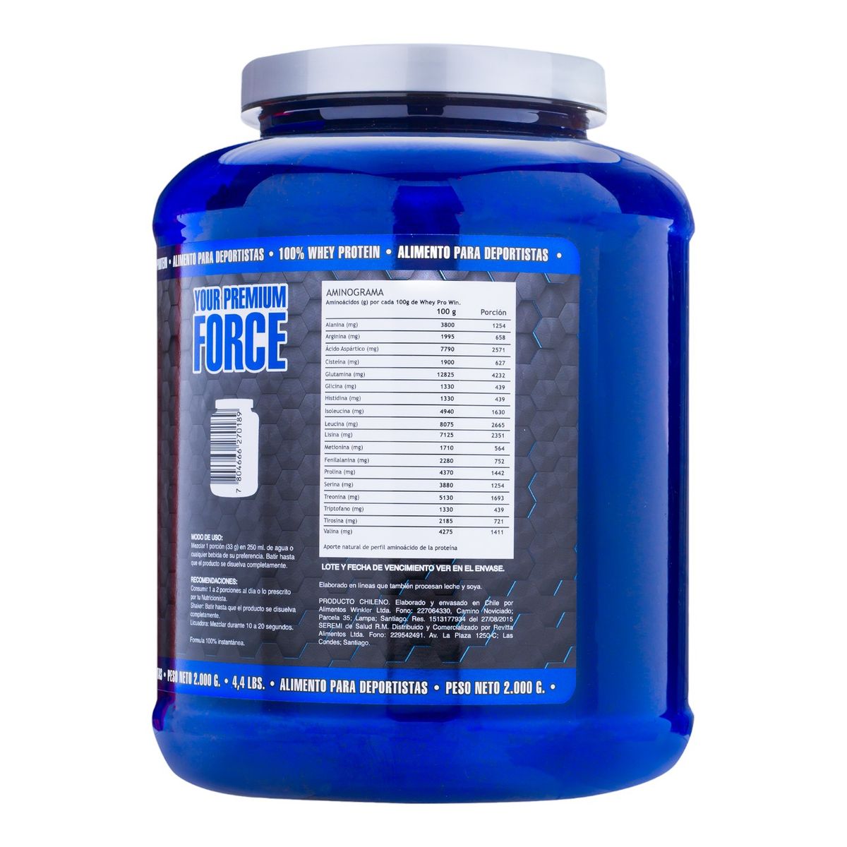 WINKLER NUTRITION - Proteína Whey pro win 2kg - 60sv - Dulce de leche - Winkler Nutrition.