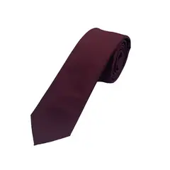 PHILIPPE SALVET - Corbata Microfibra Burdeo Lisa 6cm