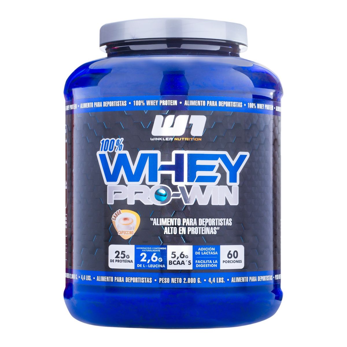 WINKLER NUTRITION - Proteína Whey pro win 2kg - 60sv - Cappuccino - Winkler Nutrition.