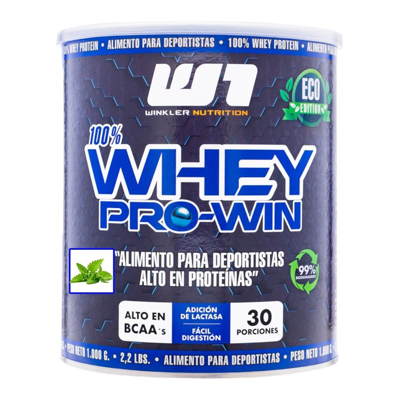 WINKLER NUTRITION - Proteína Whey pro win 1kg - 30sv - Menta chips Winkler Nutrition.