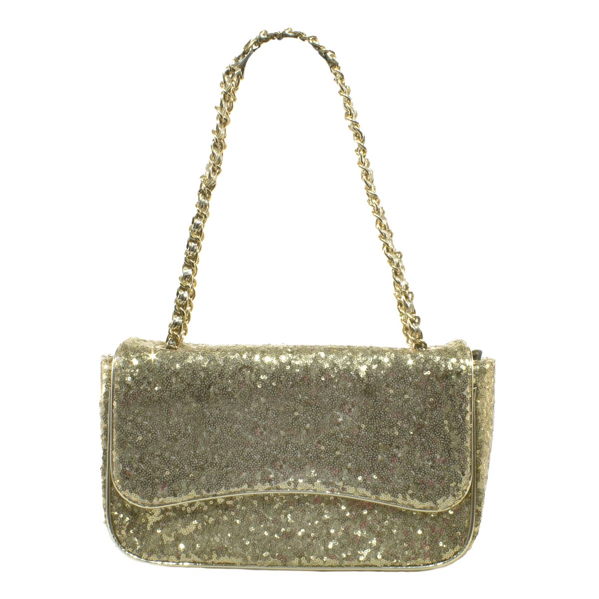 MAILEA - Cartera ecocuero mediana lentejuelas para mujer oro