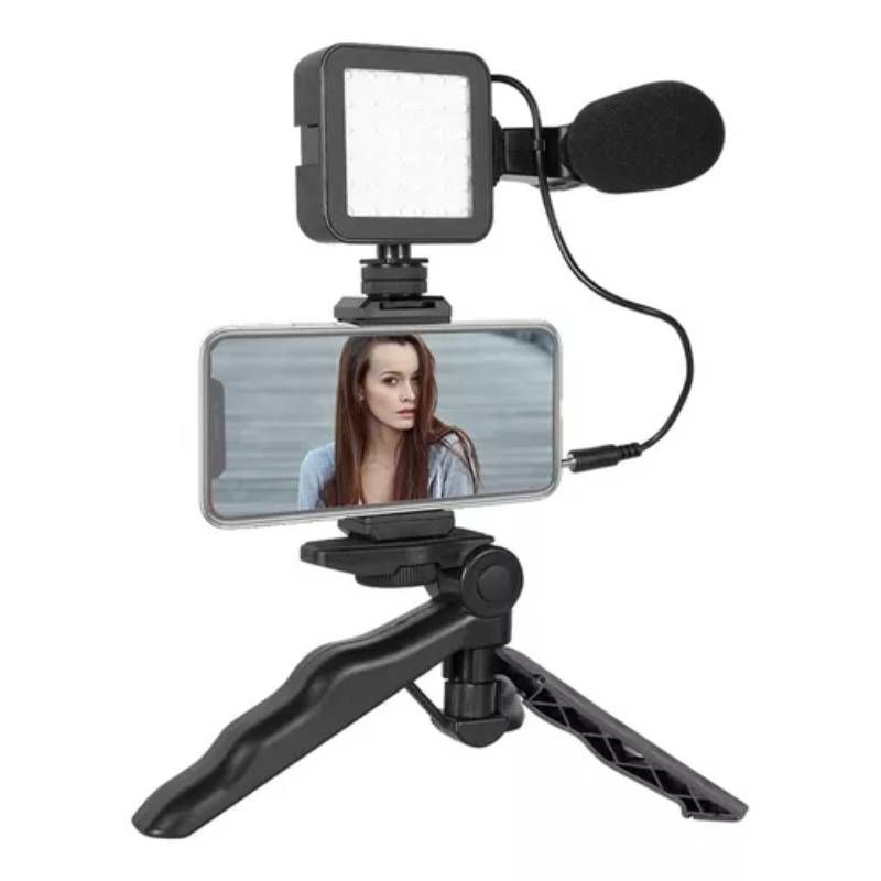 GENERICO - Kit De Grabacionaro Luz Y Microfono Youtube  Estabilizado