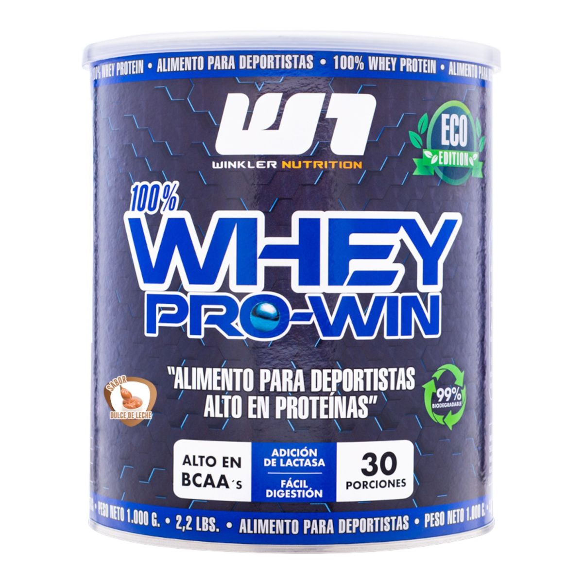 WINKLER NUTRITION - Proteína Whey pro win 1kg - 30sv -Dulce de leche  Winkler Nutrition.