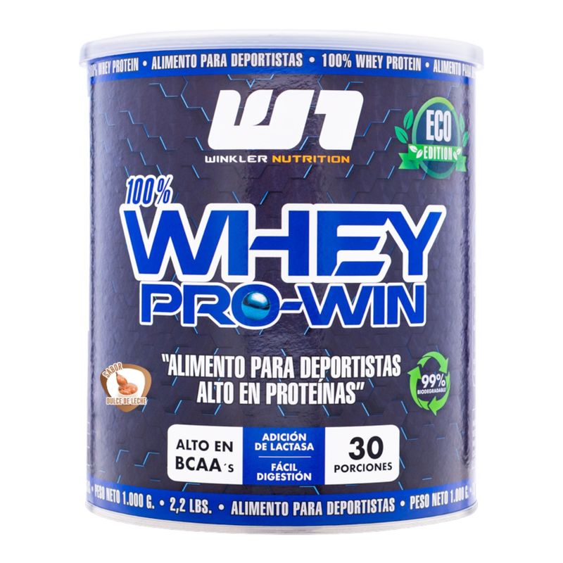 WINKLER NUTRITION - Proteína Whey pro win 1kg - 30sv -Dulce de leche  Winkler Nutrition.
