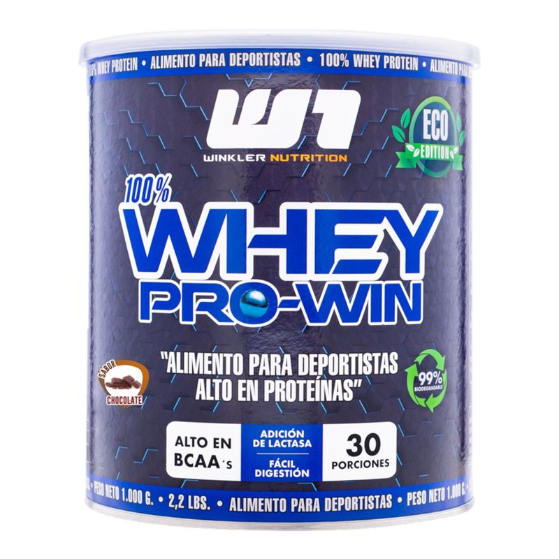 WINKLER NUTRITION - Proteína Whey pro win 1kg - 30sv -Chocolate suizo - Winkler Nutrition.