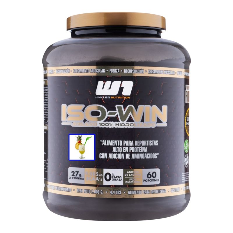 WINKLER NUTRITION - Proteína hidrolizada Iso Win Piña colada 2 kg 60sv - Winkler Nutrition.