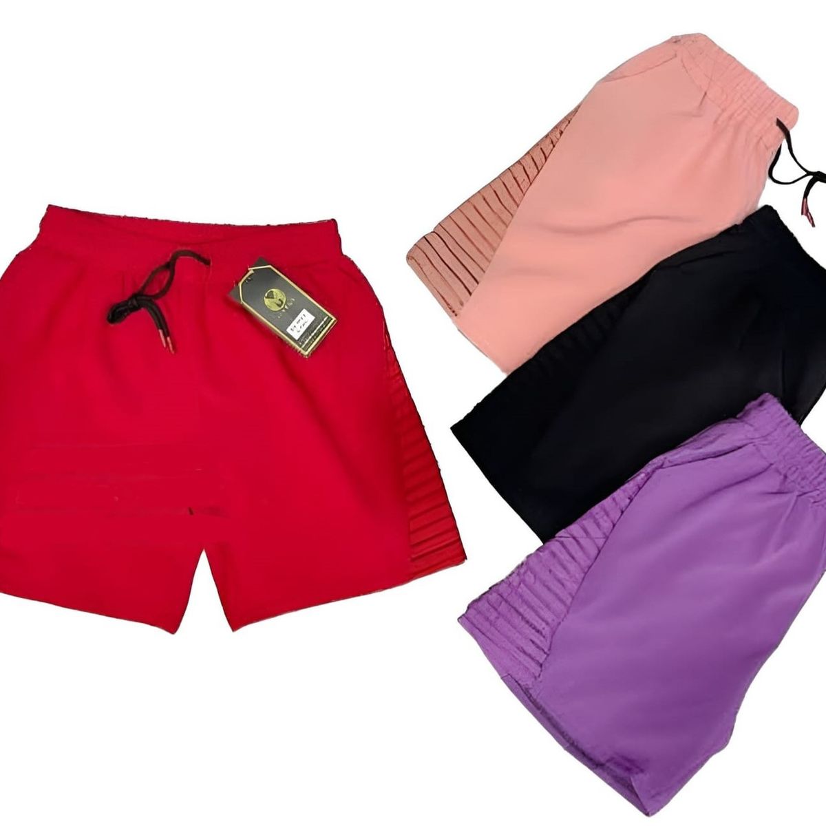 AGW - Pack 3 Shorts Mujer Liso Secado Rápido. Fit Deportivo