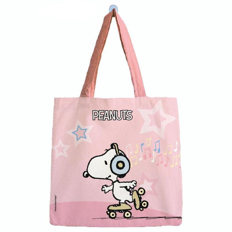 GENERICO - Bolsa Algodón Pequeña  Snoopy Patinando