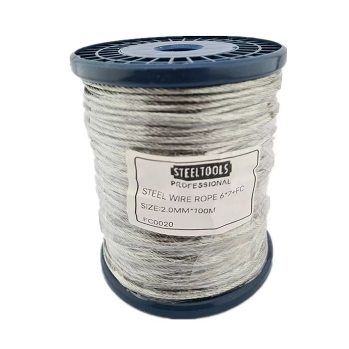 GENERICO - Piola Cable De Acero 2.0 Mm Rollo 100 Metros Galvanizado