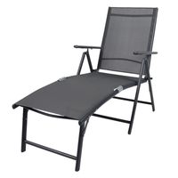 Reposera Aluminio Plegable Gris