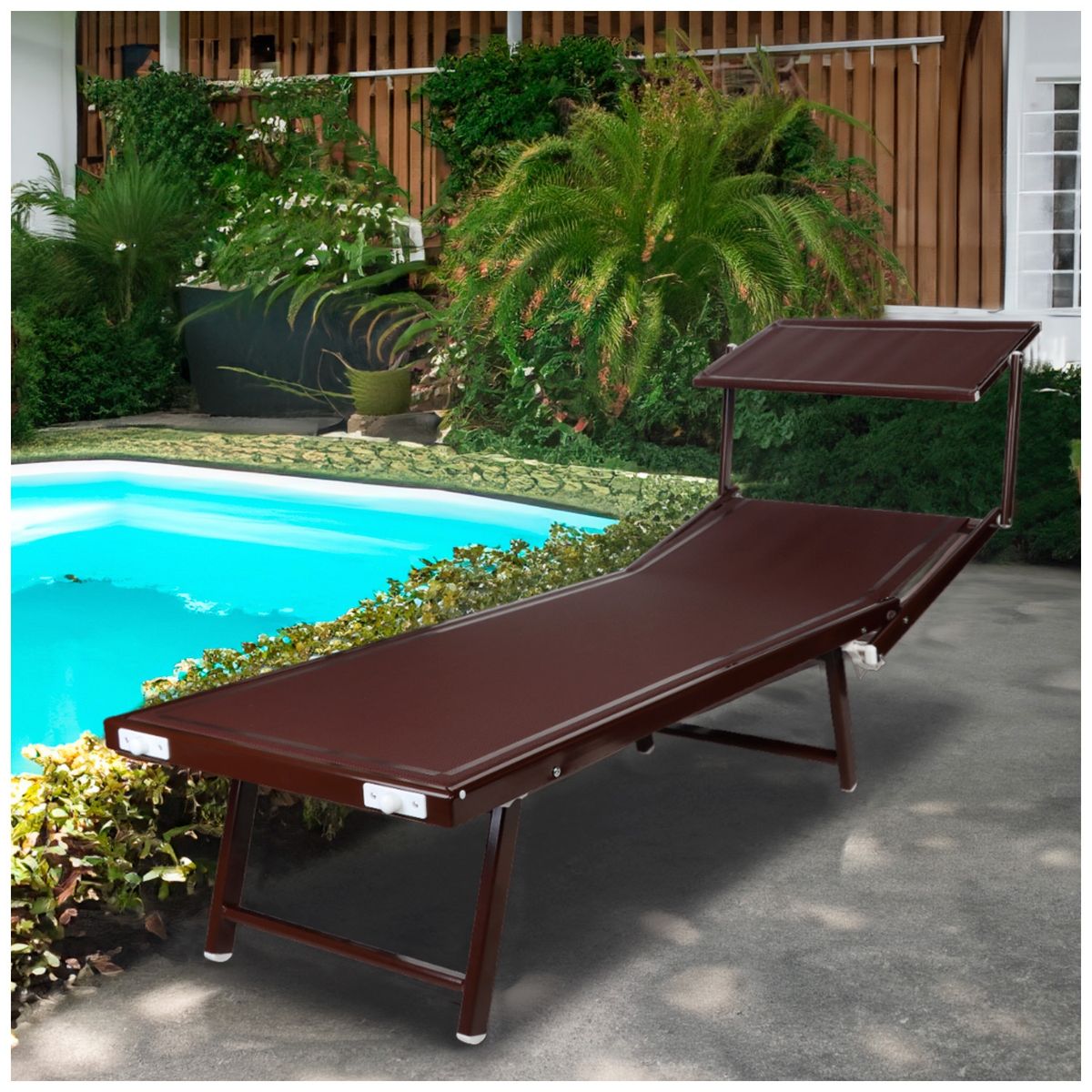 NOVAHUS - Reposera aluminio con techo