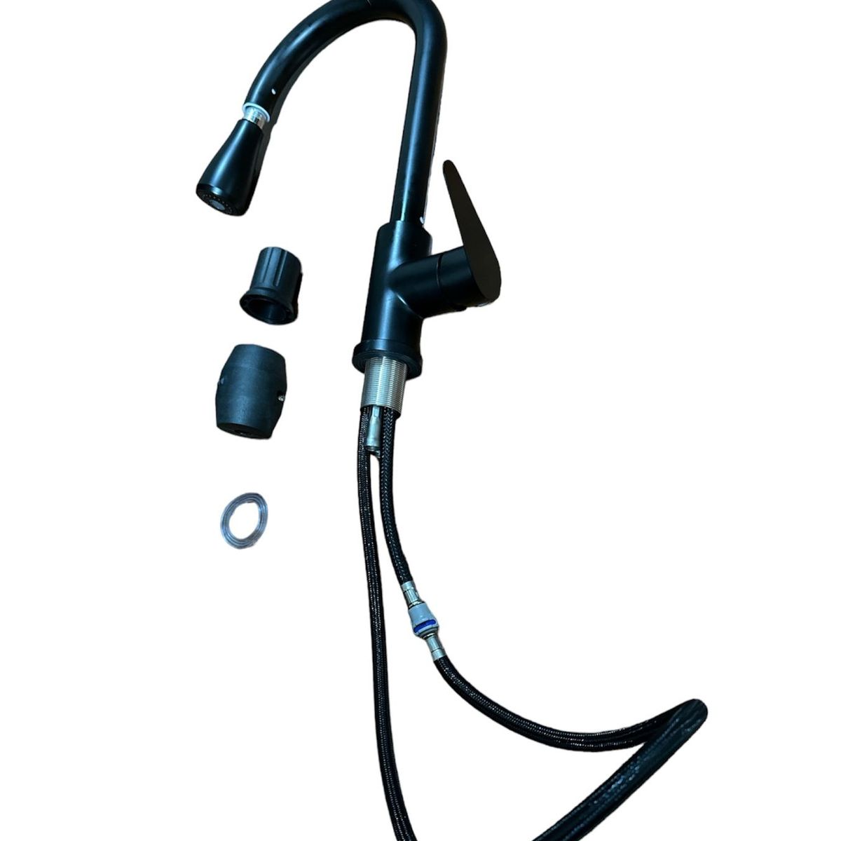 GENERICO - Llave Monomando Grifo Cocina Extensión Flexible NEGRO