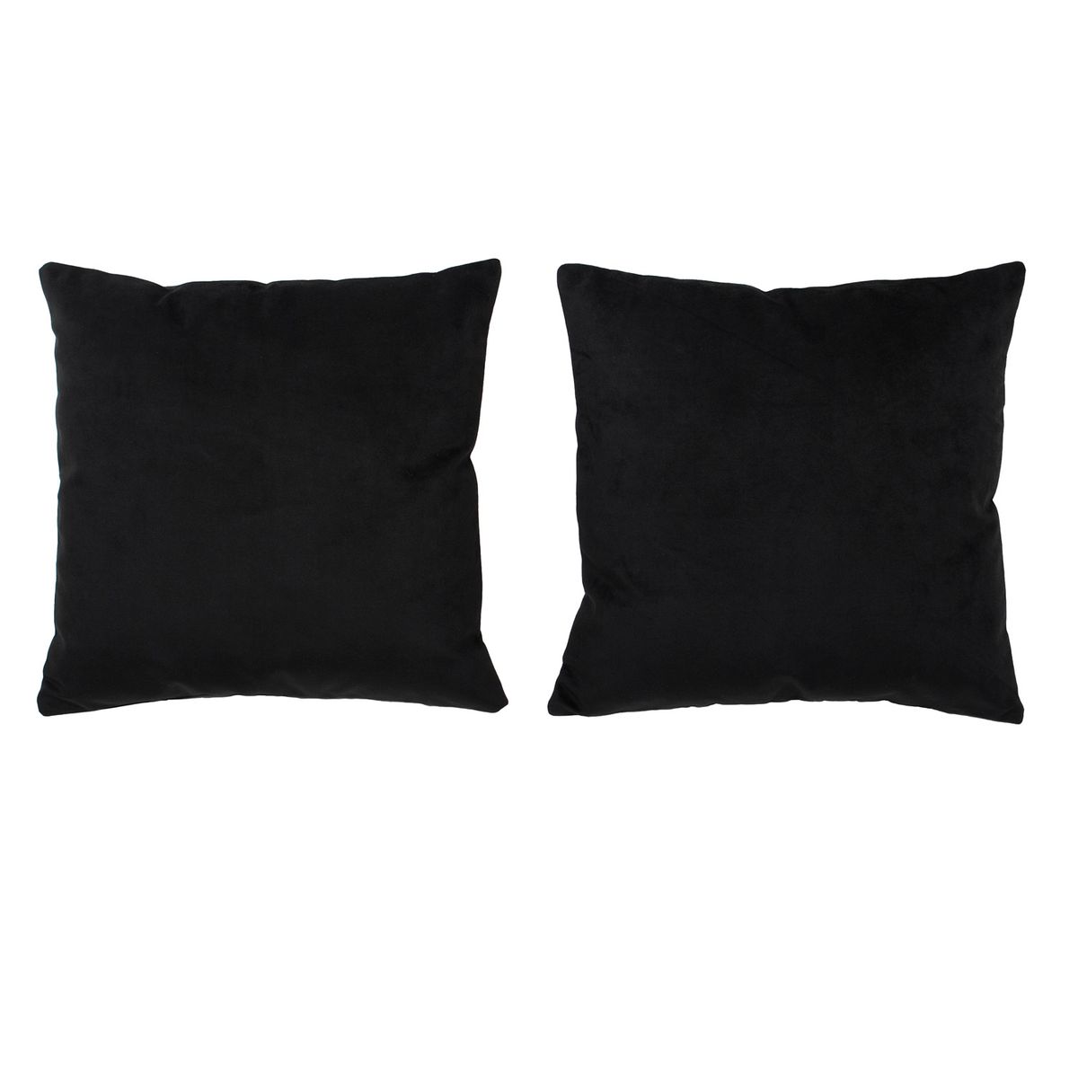 MASEL - Set 2 Cojínes Felpa Velvet  Negro