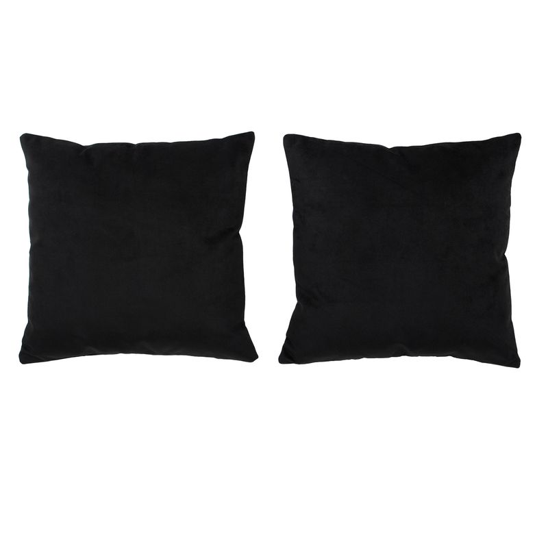 MASEL - Set 2 Cojínes Felpa Velvet  Negro