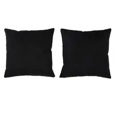 MASEL - Set 2 Cojínes Felpa Velvet Negro