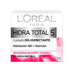 LOREAL PARIS - Loreal Crema facial cuidado dia hidratante total 5 con karite 50ml.