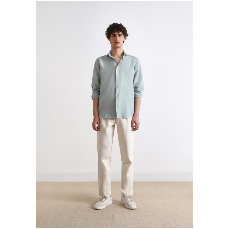 SCALPERS - Camisa Lino Calavera Light Green