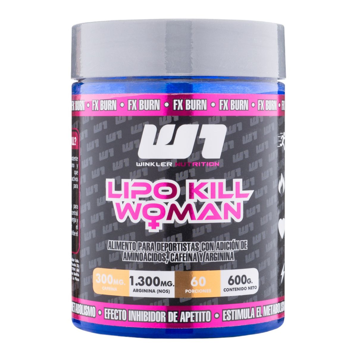 WINKLER NUTRITION - Termogénico Polvo Lipo Kill Mujer Cherry 600 grs.- Cherry - Winkler N..