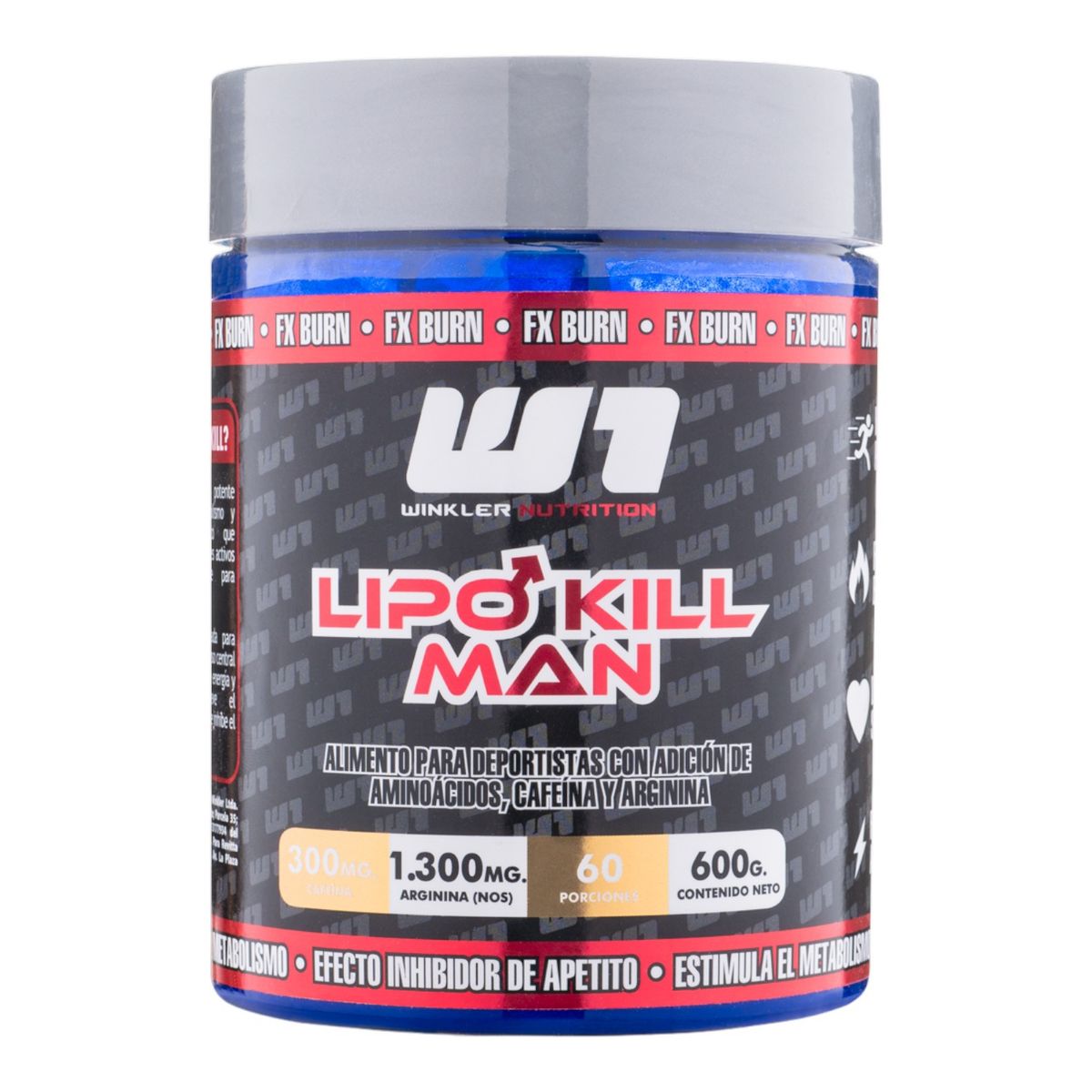 WINKLER NUTRITION - Termogénico Polvo Lipo Kill Man 600 grs.- Limón - Winkler N..