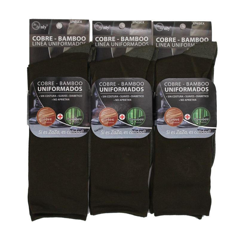 GARSIL - x6 Calcetines De Bambu  Cobre Uniformados - Carabineros - Sin Costuras