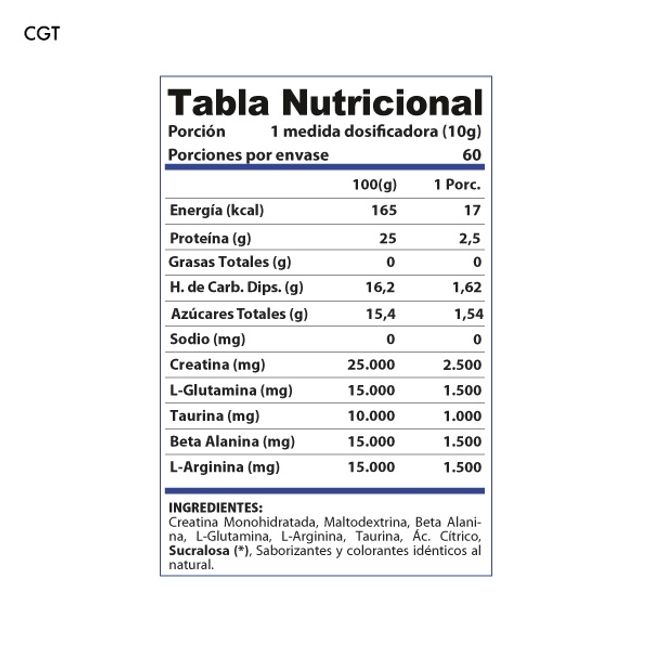 WINKLER NUTRITION - Pre-entreno CGT - Creatina - Gluta - Taurina - Berries 600 gr WINKLER NUTRITION