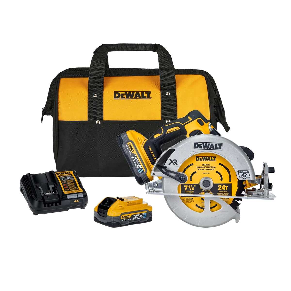 DEWALT - Kit Sierra Circular 7-1/4" 20V + 2 baterías DEWALT