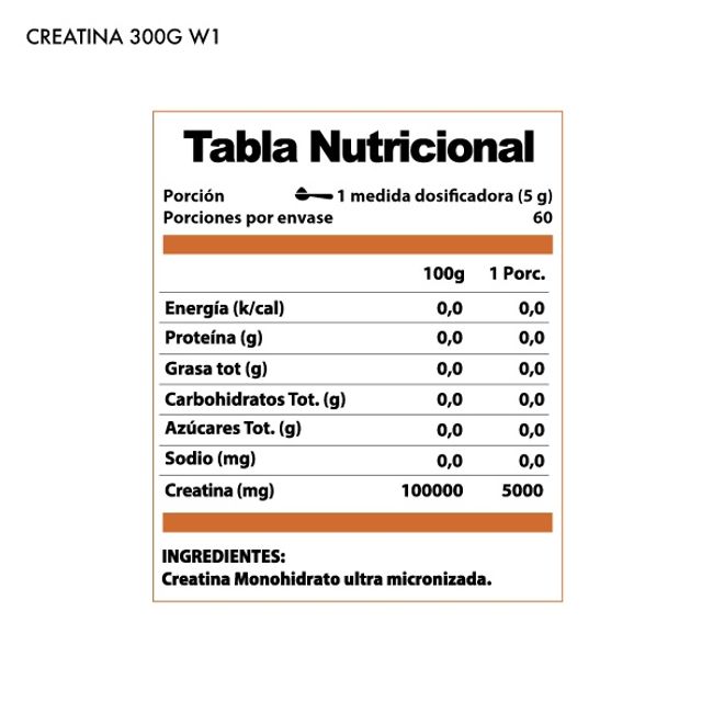 WINKLER NUTRITION - Creatina monohidratada - 300gr - 60sv - Winkler Nutrition.