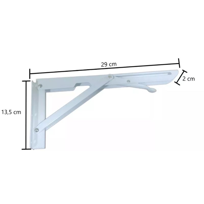 GENERICO - 2 Bisagras Escuadra Soporte Estante Repisa Plegable 29cms