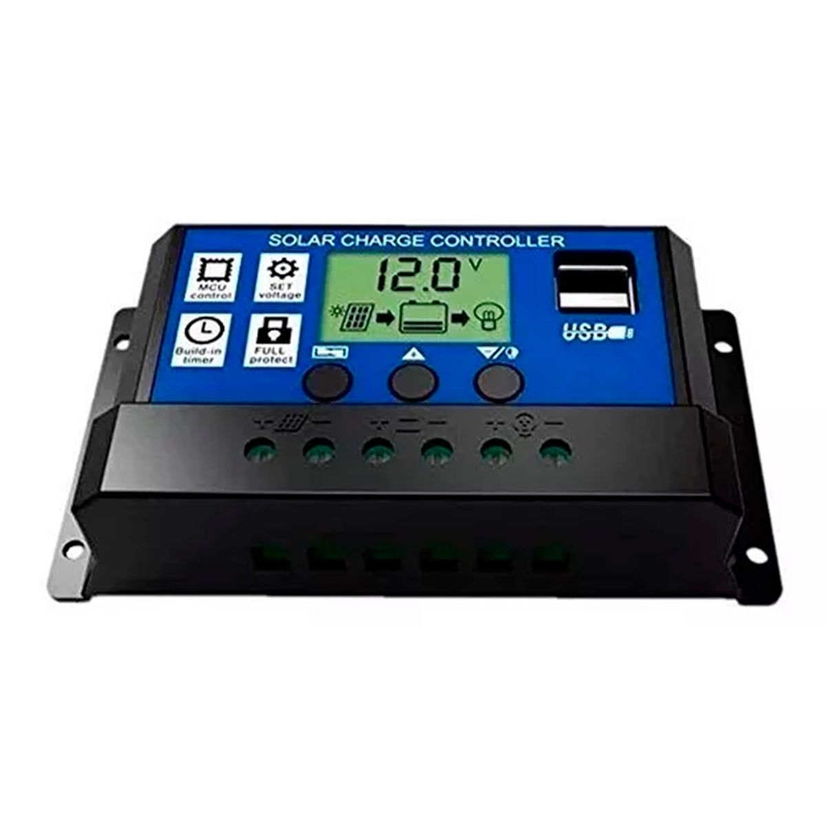 ESHOPANGIE - Regulador De Carga Solar Digital 12v 24v 10a 2usb