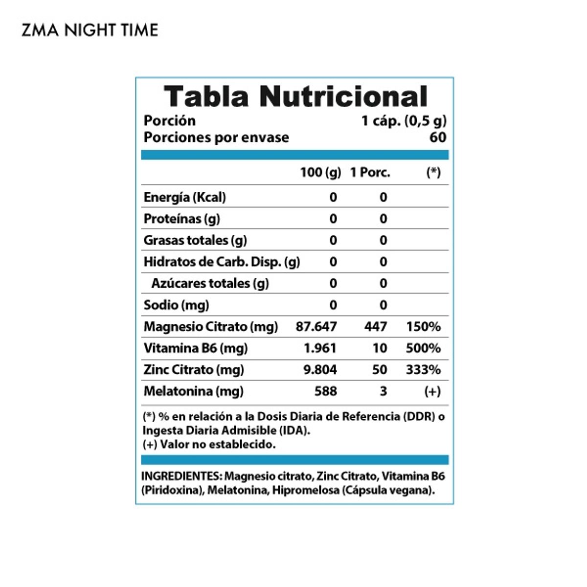 WINKLER NUTRITION - ZMA NIGHTIME +B6 60 CAPSULAS - WINKLER NUTRITION