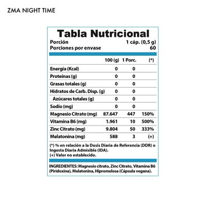 Imagen 2 del producto ZMA NIGHTIME +B6 60 CAPSULAS -