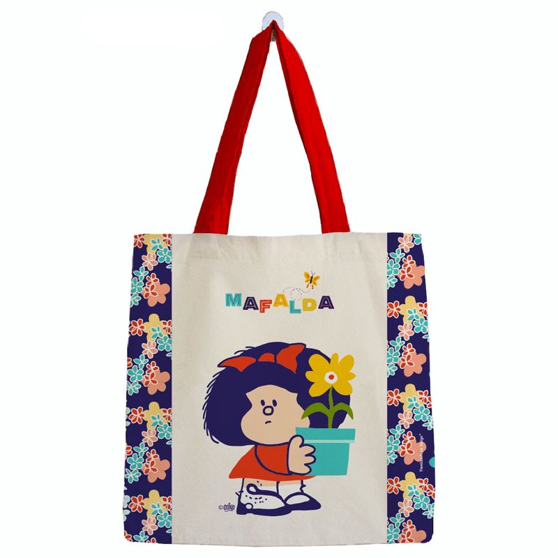 GENERICO - Bolsa de Algodón Mediana Mafalda con la plantita