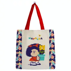 GENERICO - Bolsa de Algodón Mediana Mafalda con la plantita