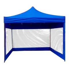 JARDIMEX - Toldo Plegable 3x3 Paredes Antilluvia Proteccion UV Azul