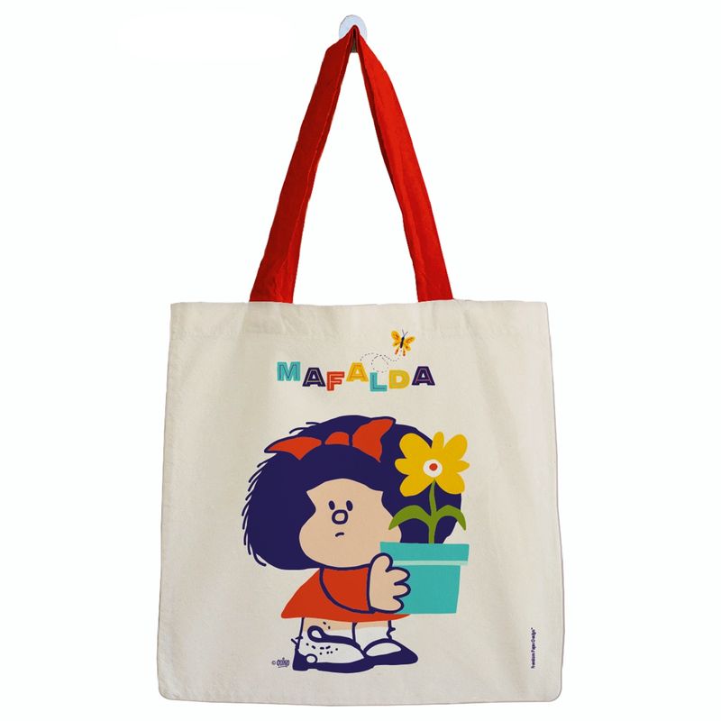 GENERICO - Bolsa Algodón Grande Mafalda con la Plantita