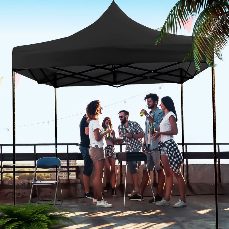 JARDIMEX - Toldo Plegable Jardimex 3x3 Carpa Impermeable Protección UV Negro