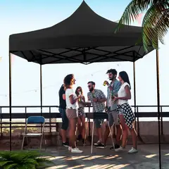 JARDIMEX - Toldo Plegable 3x3 Carpa Impermeable Protección UV Negro
