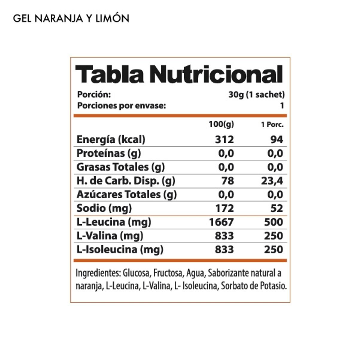 WINKLER NUTRITION - GEL BOOST ENERGIZANTE 24 UNIDADES NARANJA - WINKLER NUTRITION
